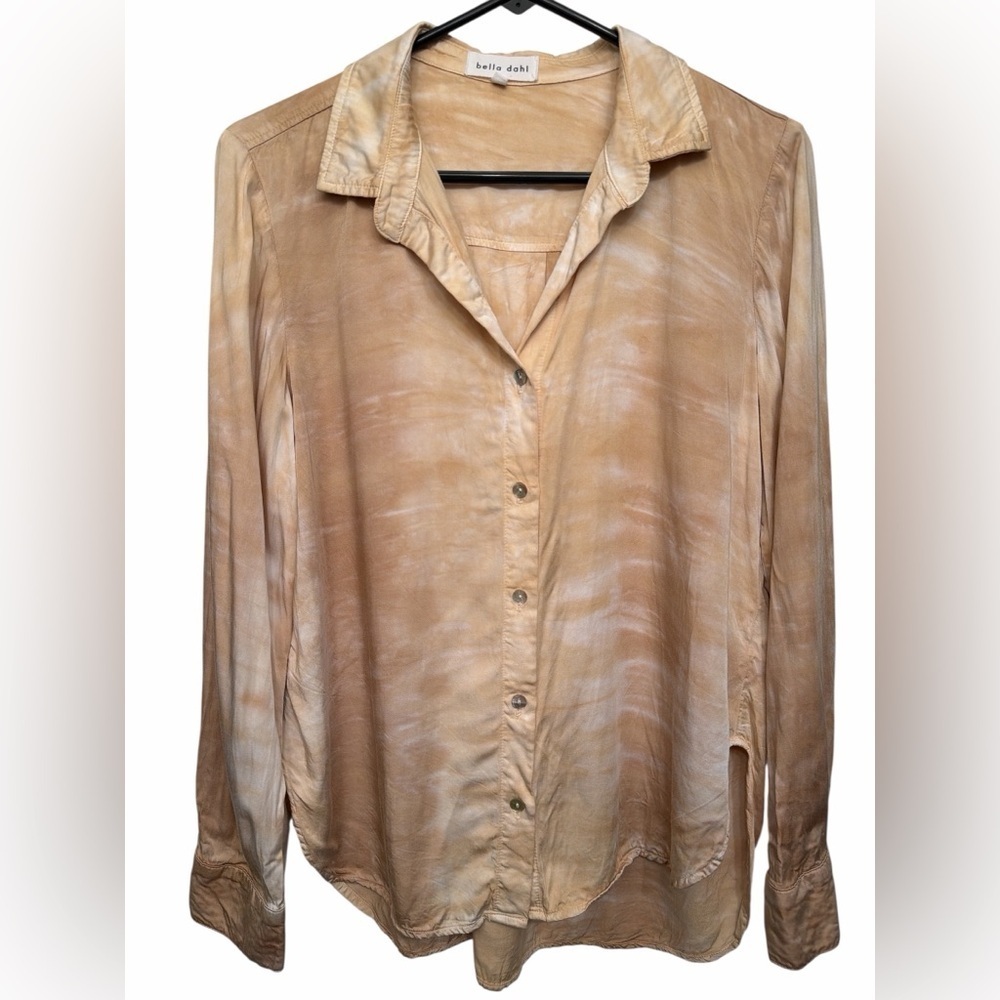 Bella Dahl Beige Button-Down Ecovera Shirt